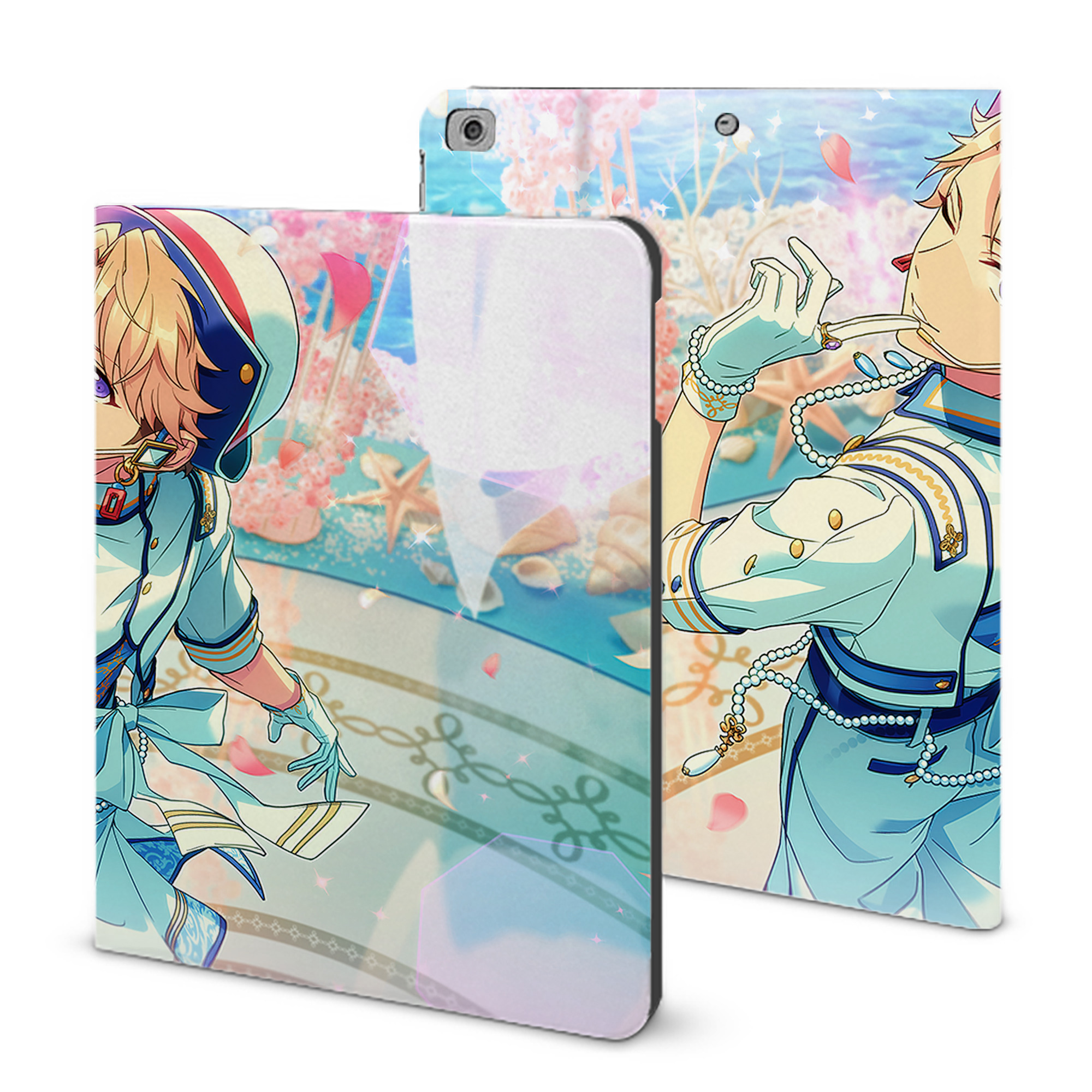 （画像用） あんさんぶるスターズ! Ensemble Stars IPad ケース ブック型 PUレザー TPU 耐衝撃 軽量 薄型 ペン収納なし 全面保護 IPad 各モデル対応